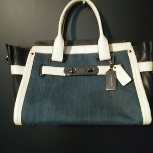 Coach Swagger carry all in Colorblock denim